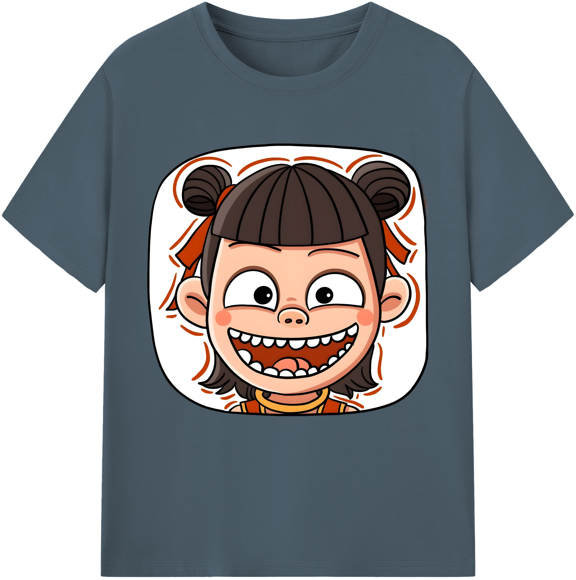 （画像用） Ne Zha 2 ナタ 魔童の大暴れ 綿100％半袖Tシャツ（フロントプリント）